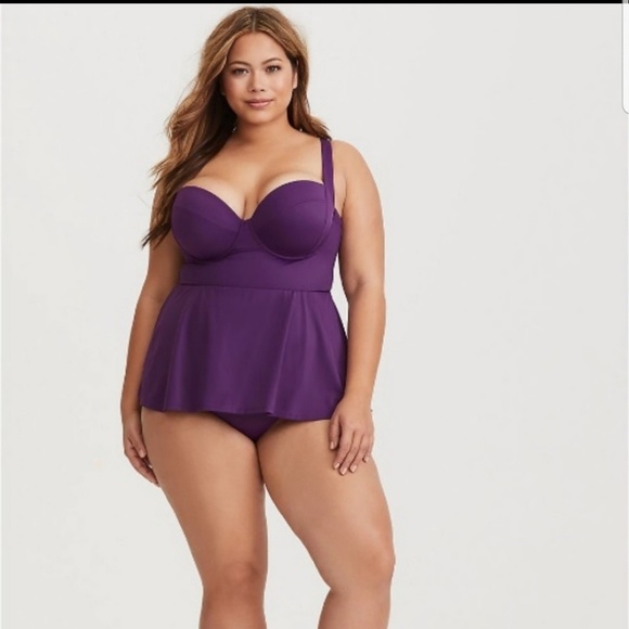 torrid Other - Torrid Purple Peplum One Piece Swimsuit 3x